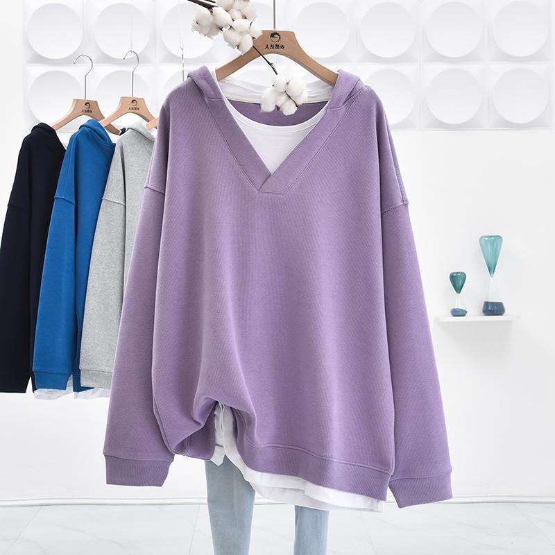 YYFS Women's Fashion Casual Colour Block Print Long Sleeve Hooded Hoodies & Sweatshirts