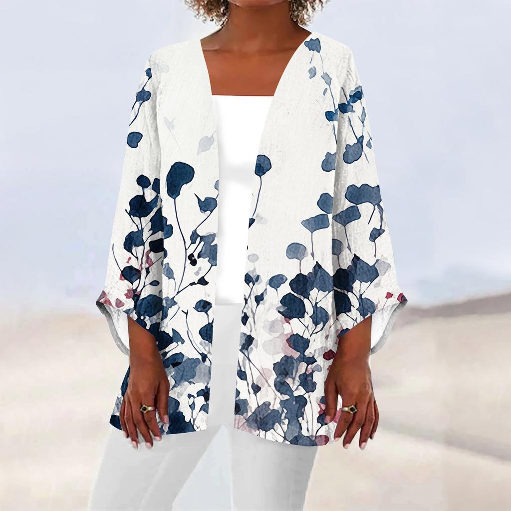 Женская повседневная модная легкая куртка средней длины с принтом, кардиган