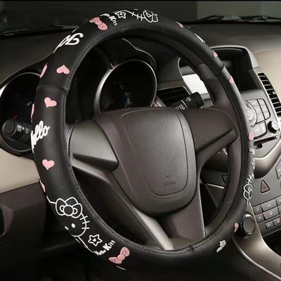 38 см Чехол на руль автомобиля Hello Kitty Универсальный Декоративная накладка на ручку Милый Противоскользящий Впитывающий пот Мультяшный чехол на руль