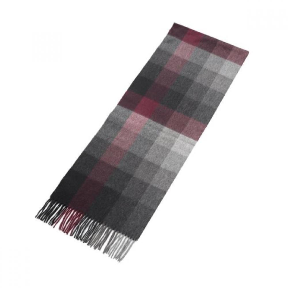 Daks Cashmere 100 Burgundy Block Check Shawl Scarf Dbmu9f704d2