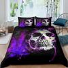 Sugar Skull Bedding Comforter Cover Set Gothic Duvet Cover Twin/Full/Queen/King Set 3 Pieces Soft Microfiber Duvet Cover