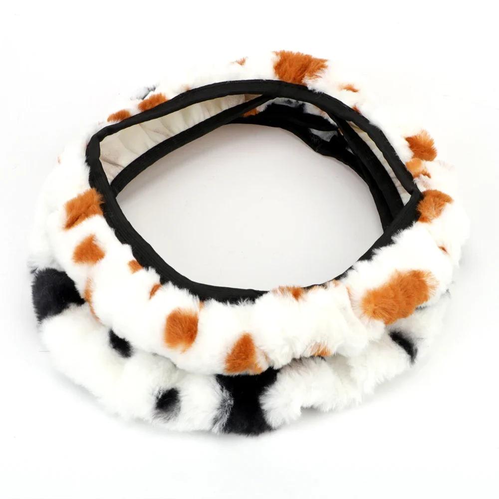 Anti-Slip Car Steering Wheel Cover – Ultra-Soft Winter Cow Plush (Fits 37-38cm Wheels)