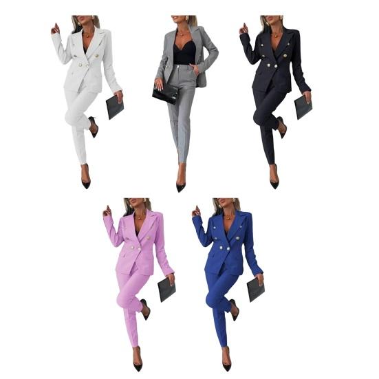 Женский деловой пиджак, брючный костюм, нарядные пиджаки, брюки с высокой талией, комплект из двух частей, официальный наряд для работы в офисе