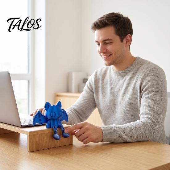 Пластиковая фигурка из PLA, 3D-печать, шарнирная фигурка летучей мыши, гибкое мультяшное украшение с подвижными суставами животных, sitter для рабочего стола, дома, офиса