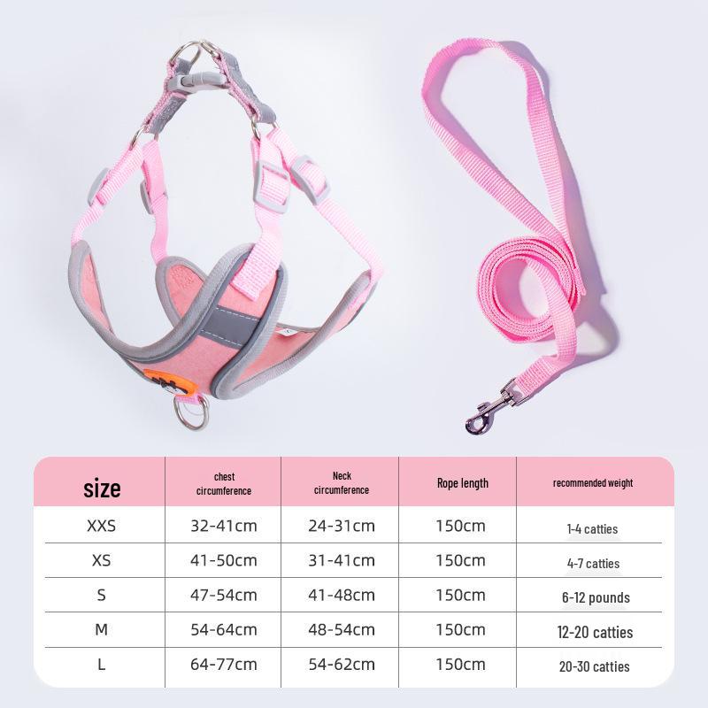 Дышащая шлейка-жилет для собак мелких пород и поводок