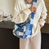 Женская джинсовая сумка через плечо большой вместимости, лоскутная студенческая пригородная сумка на плечо