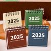 2Pcs 2025 Desk Calendar Mini Desktop Standing Flip Calendar Portable School Stationery Learning Planner Pocket Calendar