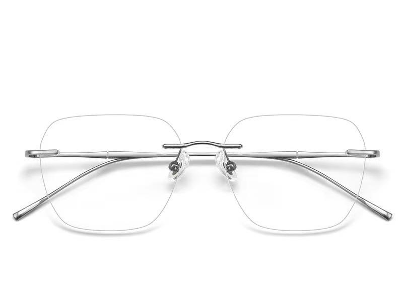 New fashion anti-blue light frameless cat eye women's models are thin and versatile, ultra-light metal frames can be matched