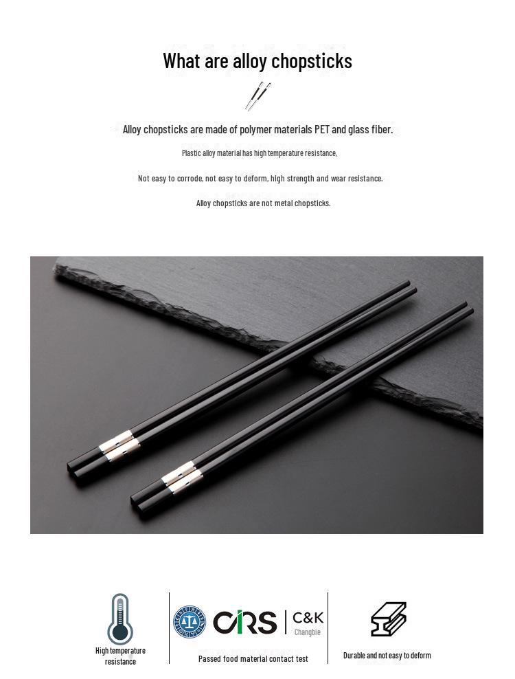 Палочки для еды из бытового сплава Chuangjian, изготовленные для отелей и ресторанов, поставляются в наборе из 10 пар из некостяного фарфора, бамбука и дерева.