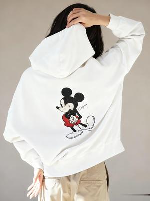 Мужская женская толстовка с капюшоном оверсайз с принтом Микки Мауса Дисней, уличная одежда, свободная повседневная толстовка, куртка, мода осень/зима, топы Y2k