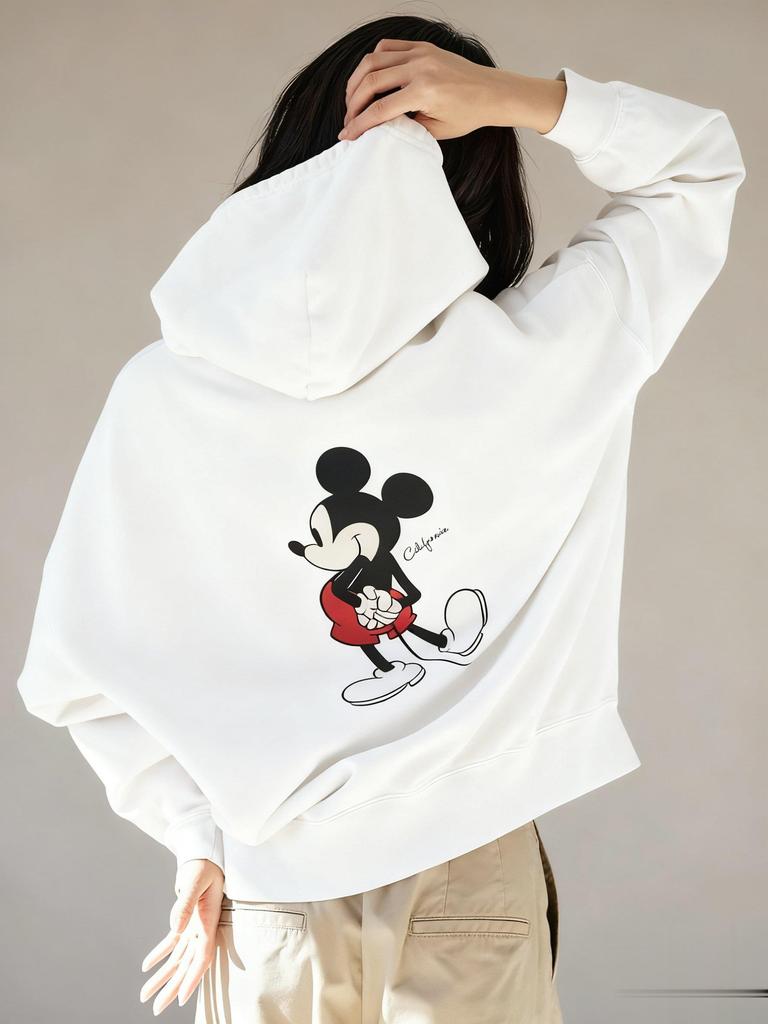 Мужская женская толстовка с капюшоном оверсайз с принтом Микки Мауса Дисней, уличная одежда, свободная повседневная толстовка, куртка, мода осень/зима, топы Y2k