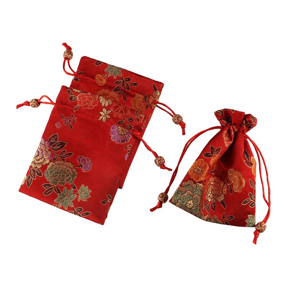 Холщовый кошелек для монет с цветочным принтом, сумочка в китайском стиле, мешочек для упаковки ювелирных изделий, праздничный мешочек для сладостей, декор для ханьфу