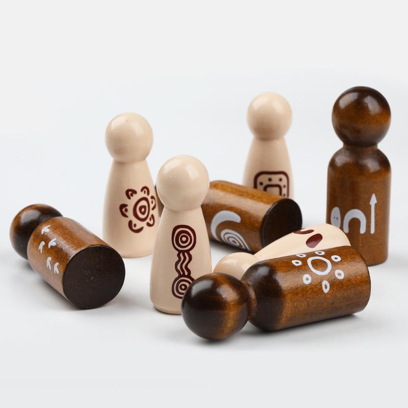 8 Pack Wooden Peg Dolls Peg People Peg Doll Bodies Natural Wood Shapes Figures Decorative Peg Doll People