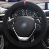 Black Suede Steering Wheel Cover for BMW F20 F21 F22 F23 F30 F31 F34 F32 F33