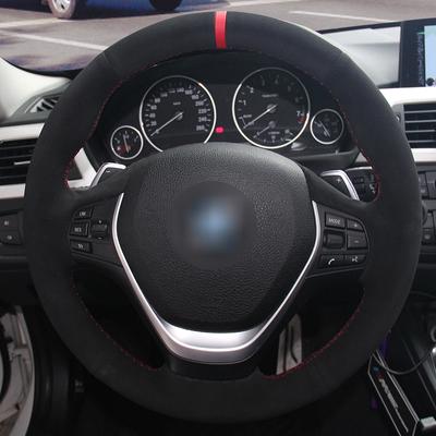 Черная замшевая оплетка руля для BMW F20 F21 F22 F23 F30 F31 F34 F32 F33