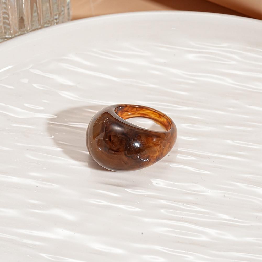 Мелард Цвет Прозрачная Смола Кольцо Шарм Неправильное Кольцо Темперамент Акриловое Геометрическое Кольцо Подарок