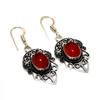 Carnelian Gemstone 925 Silver Plated Handmade Jewelry Earring 1.70"