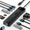 Универсальная док-станция 13-в-1 с 2 портами HDMI, LAN, USB-C концентратором, Type C, 4K Dual HDMI, Расширитель тройного дисплея, Док-станция MST для тройного дисплея, Порт HDMI 2, VGA, U