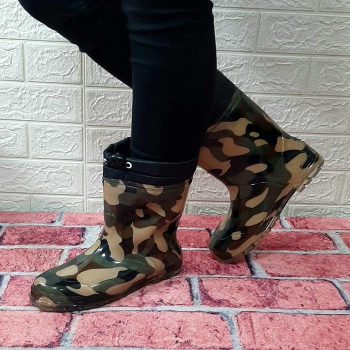 Cagri Зелено-коричневые шерстяные камуфляжные зимние непромокаемые сапоги