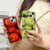 Relif Fruit Capa For Iphone 13 12 Promax 14 Pro Max 11 Pc Hard Ins Cartoon Cute Couple Non -Slip High Quality Phone Case Cover