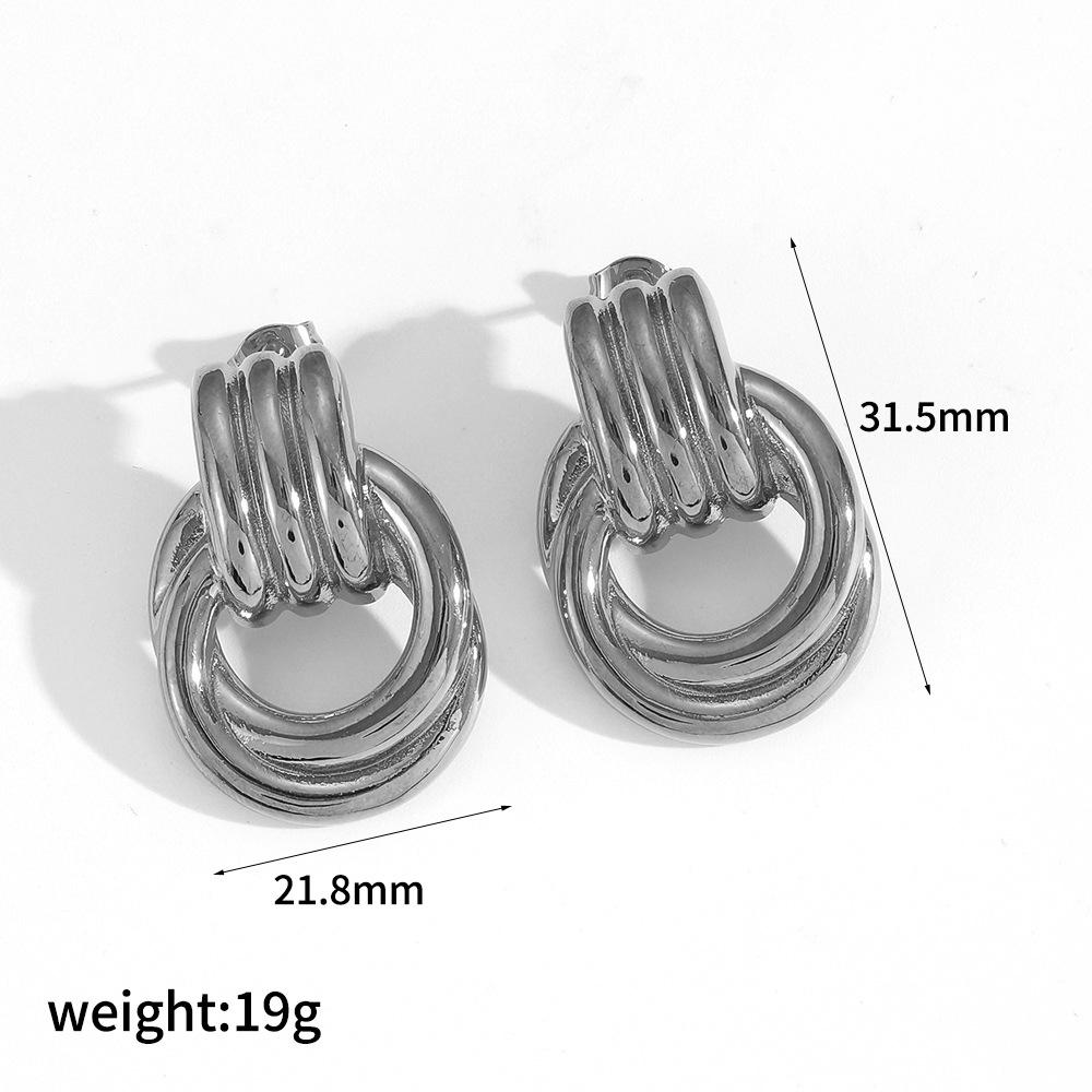 Новые геометрические круглые серьги из нержавеющей стали, серьги-гвоздики из титановой стали с покрытием из 18-каратного золота