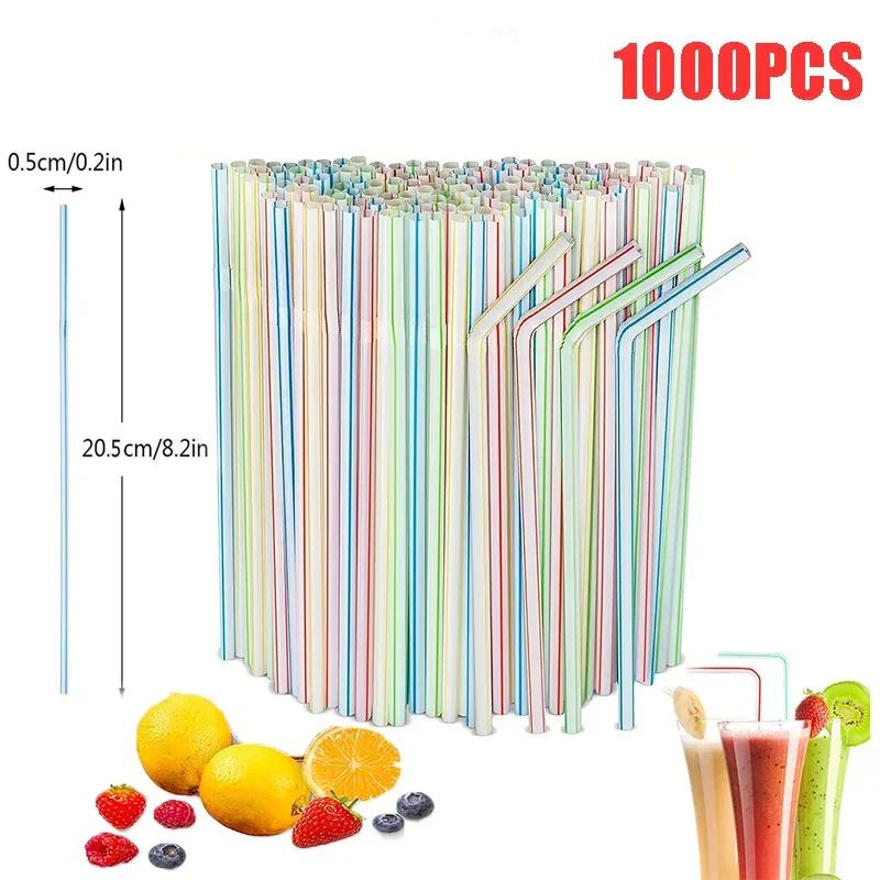 Colorful & Black Drinking Kunststof Straws Bar Party Wedding Kitchen Supplies Reusable Plastic Beverage Straw Wholesale