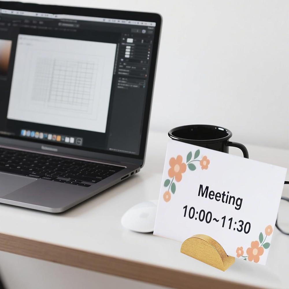 24pcs Gold Wooden Place Card Holders for Wedding Party Restaurant Decoration