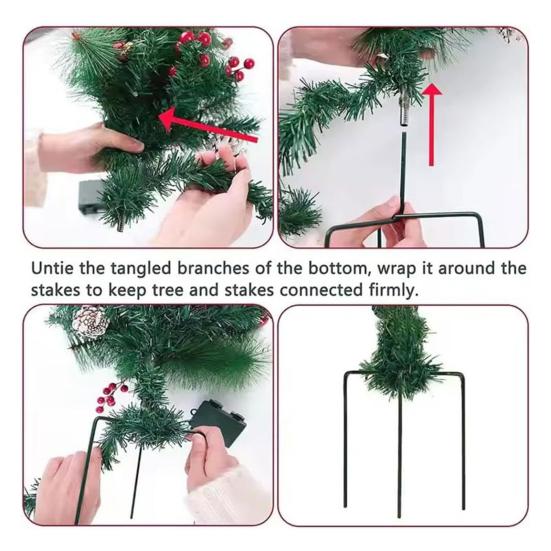 Дюймовый Подсвеченный Искусственный Рождественский Наполнитель для Урны Работающий от Батареек Предварительно Подсвеченный Рождественский