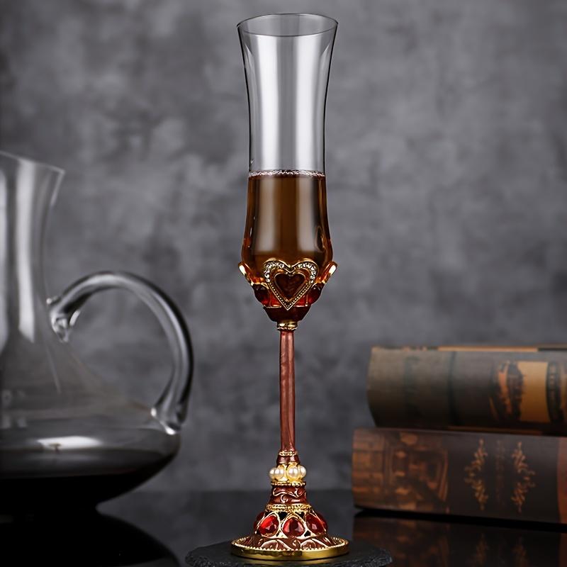 Бокал для шампанского с металлической ножкой, бессвинцовый хрустальный бокал для шампанского, винтажный бокал для шампанского премиум-класса для бара, паба, клуба, ресторана и домашнего использования Drinkw