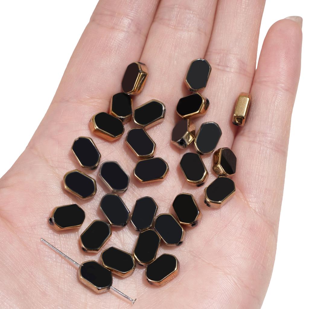 5-10 шт. Стеклянные золотые бусины прямоугольной формы, хрустальные бусины для DIY браслета, ожерелья, изготовления ювелирных изделий, украшения