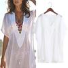 Elegant And Stylish Fashion Women Chiffon Bikini Cover Up Perspective V-neck Swimsuit Beach Dress