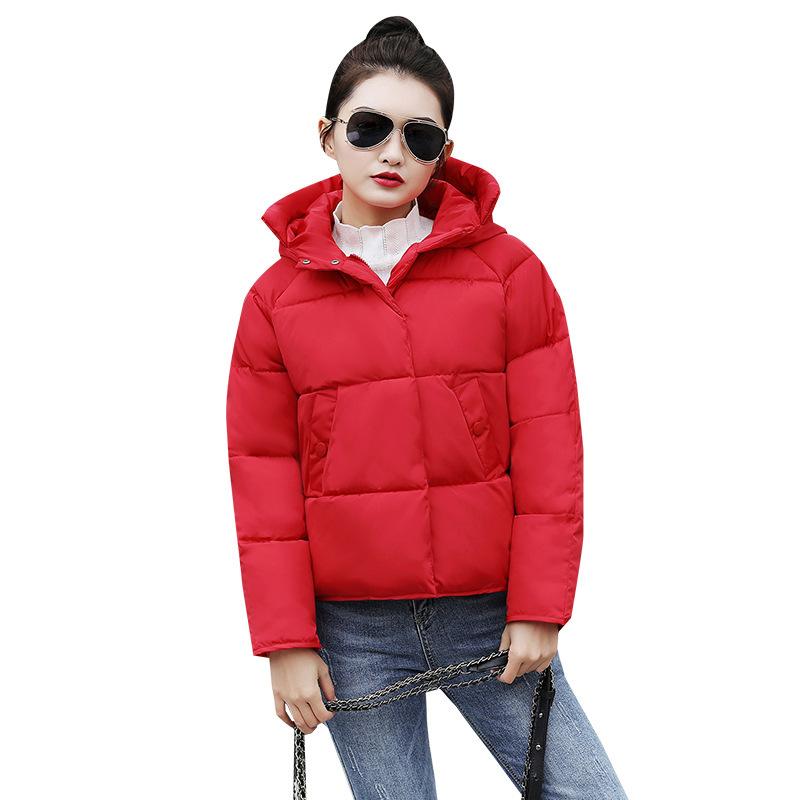 Women's short cotton-padded clothes, new winter hooded loose down cotton clothes, small bread clothes, and jackets are trendy.