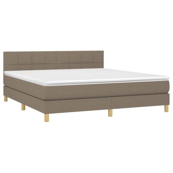 Maison Exclusive - Sommier à lattes de lit avec matelas LED Taupe 180x200 cm Tissu