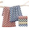 Vintage Checkered Woven Cotton Towels: Hypoallergenic Quick-Dry Bath & Hand Towels
