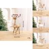 Christmas Tabletop Reindeer Ornament Wooden Silver Stand Holiday Home Decor