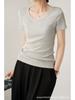 2024 Women's U-Neck Cotton Short-Sleeve Loose Slim Fit T-Shirt