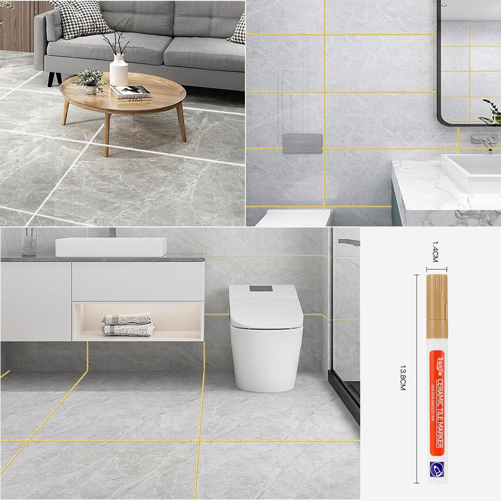 2pcs New Waterproof White Wall Tile Marker Pen Grout Restorer Gap Repair For Bathroom Floor Seam Paint Filling Construction Tools
