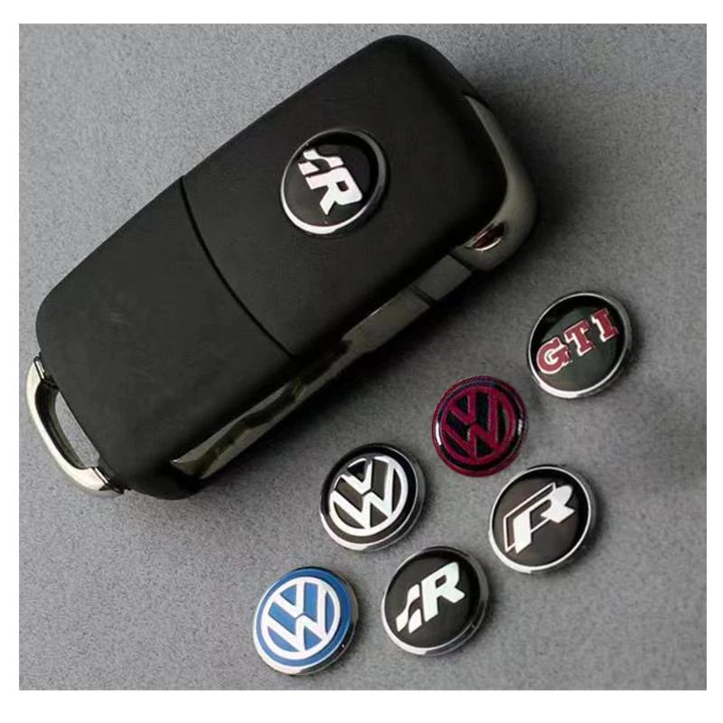 YKPSC1 Car Key Stickers Auto Control Keychain Emblem Accessories For Volkswagen VW R-line GTI R Polo Golf Passat Magotan Tiguan Jetta