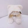 Plush Ear Protection Caps Windproof Cartoon Pompom Hat Soft Knitted Cap  Kids
