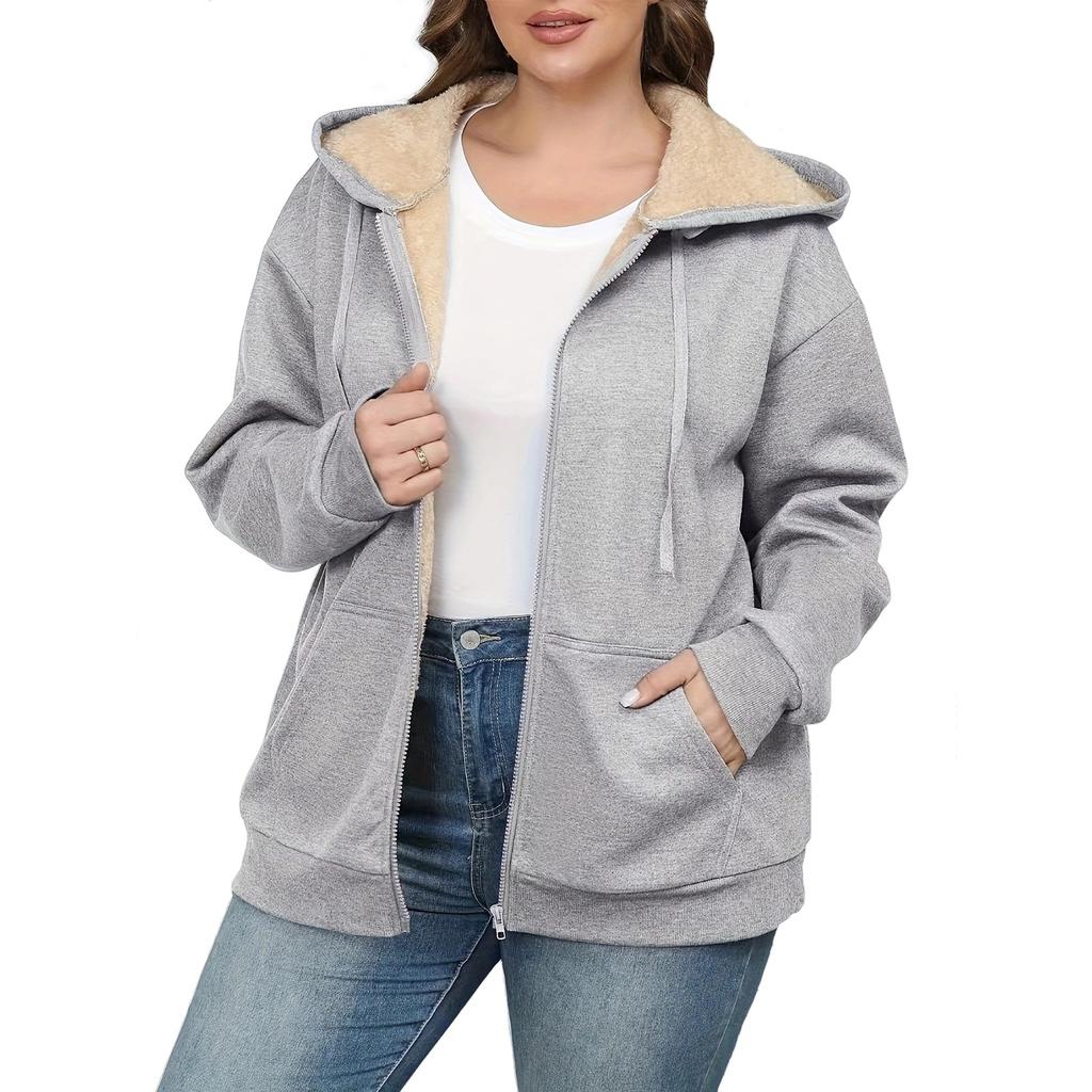 Женская теплая плюшевая толстовка с капюшоном