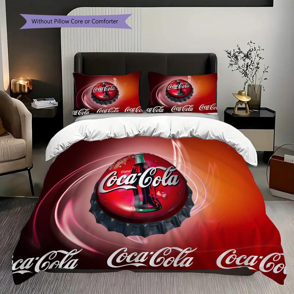 Timeless Elegance Cocacola'S Legacy Threepiece Set 1 Duvet Cover 2 Pillowcase Without Core Duvet Cover And Pillowcase
