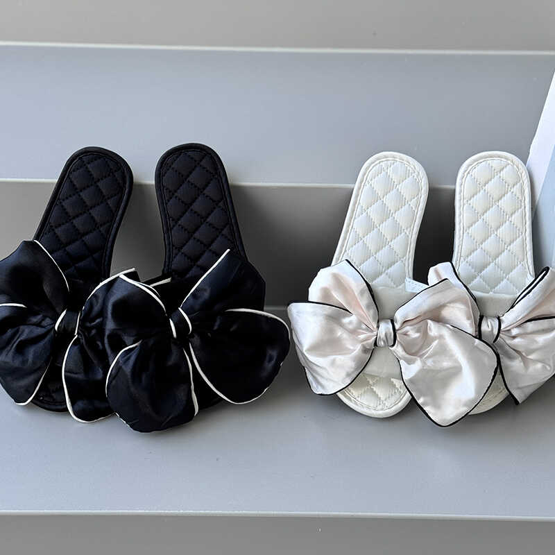 Модные тапочки Повседневные туфли на плоской подошве с бантом-бабочкой Женские шлепанцы Роскошные Мягкие Массажные Модные туфли с бантом-бабочкой Домашние тапочки с бантом-бабочкой