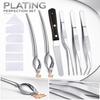 Набор инструментов для plating из нержавеющей стали для кулинарного искусства Включает ложки для рисования, изогнутую лопатку и пинцет с тонкими кончиками для украшения еды