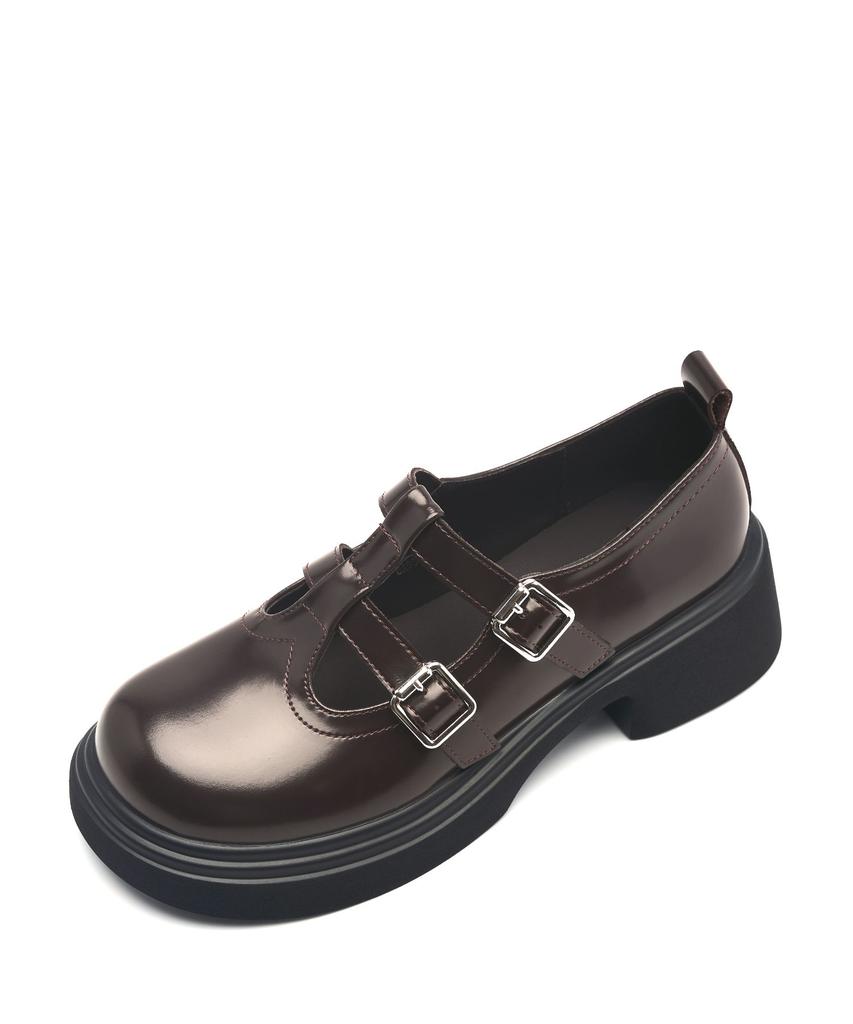 Платформенные лоферы Mary Jane Spur Chaplin 5 см -Ua9042 (3Color)