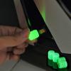 12/20Pcs Luminous Valve Caps Fluorescent Green Night Glowing Car Motorcycle Bicycle Wheel Styling Tyre Hub Luminous Cap Decor