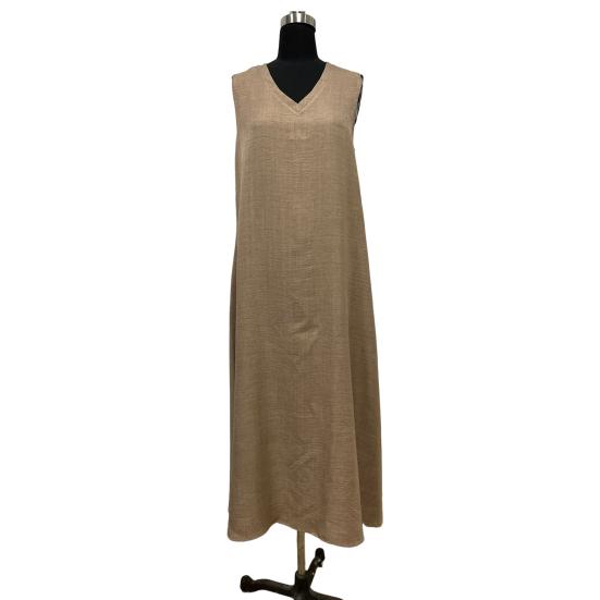 Летнее женское платье с V-образным вырезом без рукавов, свободный жилет до щиколотки, чистый цвет, пуловер трапециевидной формы, пляжное платье макси для отдыха