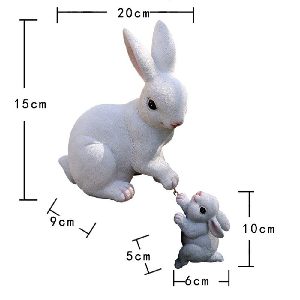 Lovely Garden Statues Resin Animal Figurine Micro Landscape Rabbit Figurine Ornaments Garden