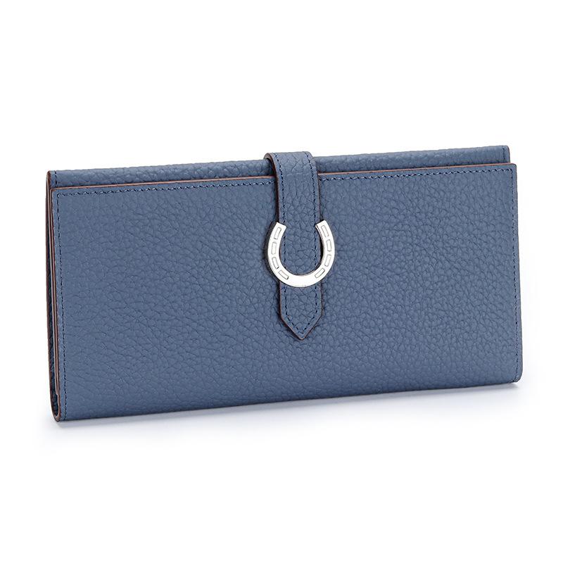 2024 New Real Leather Women Wallets Long Calfskin Purses For Ladies Fashion C Letter Hasp Clutch Bag High Capacity Phone Purse
