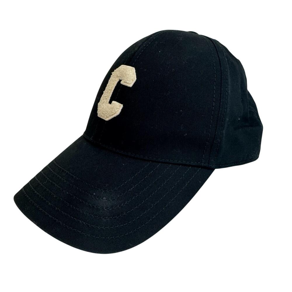 CELINE 2AUY8969P C Logo Initial Baseball cotton cap black cotton Used