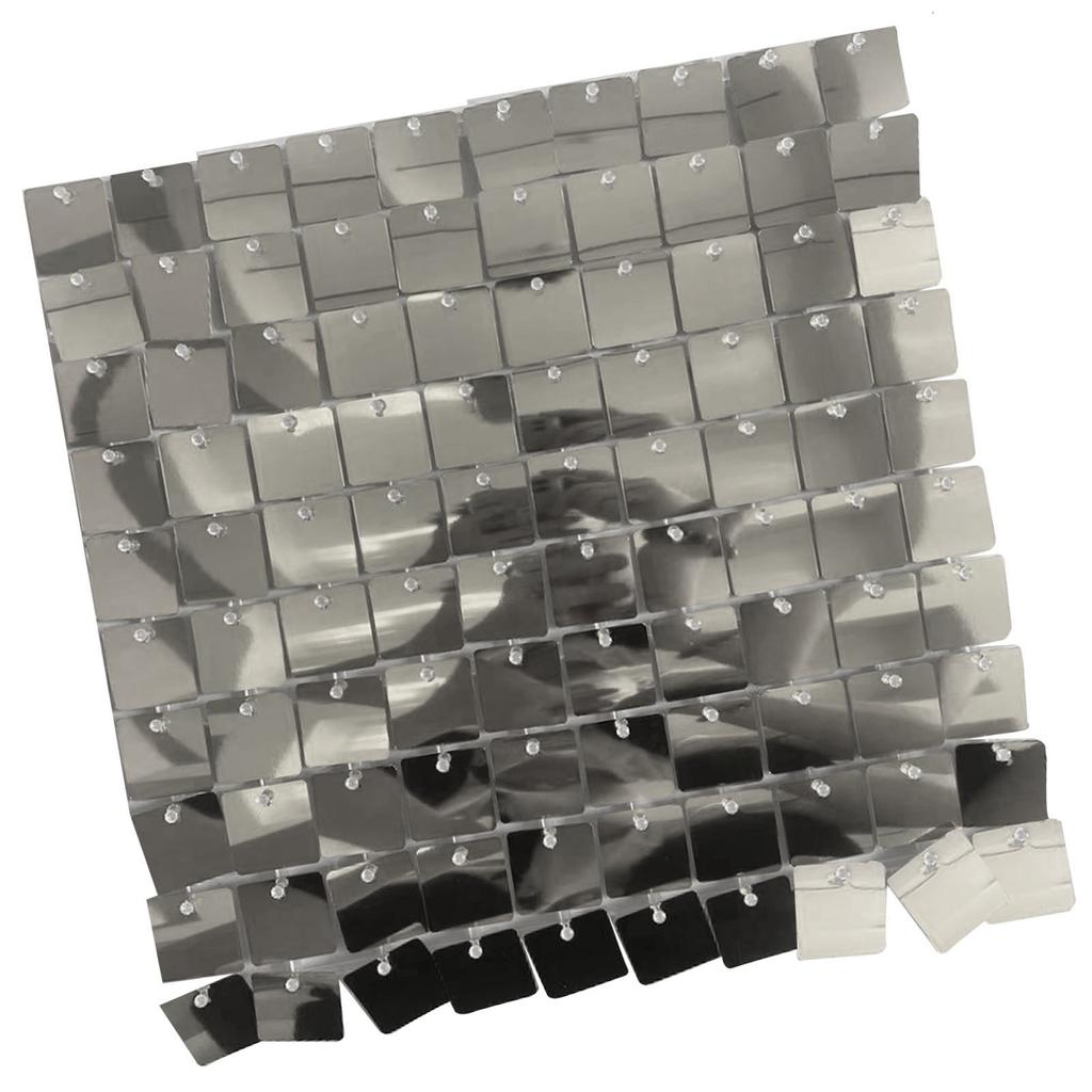 24PCS Shimmer Wall Panels Translucent Frame Shiny Sequin Backdrop Panel for Wedding Birthday Stage Decoration 30x30CM